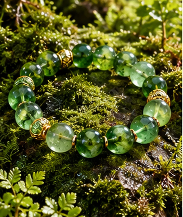 Green Wood element crystal bracelet