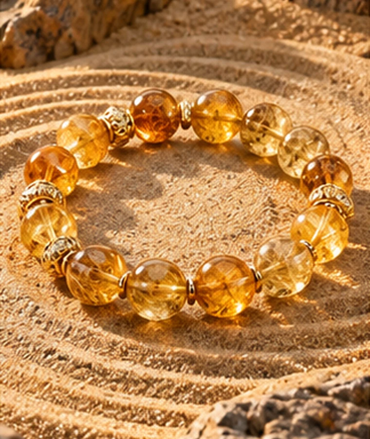 Golden Earth element crystal bracelet