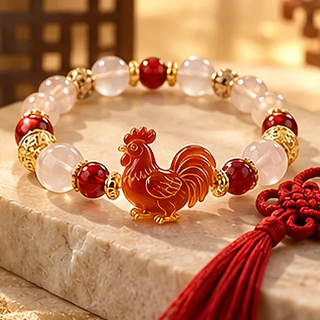 Rooster crystal bracelet