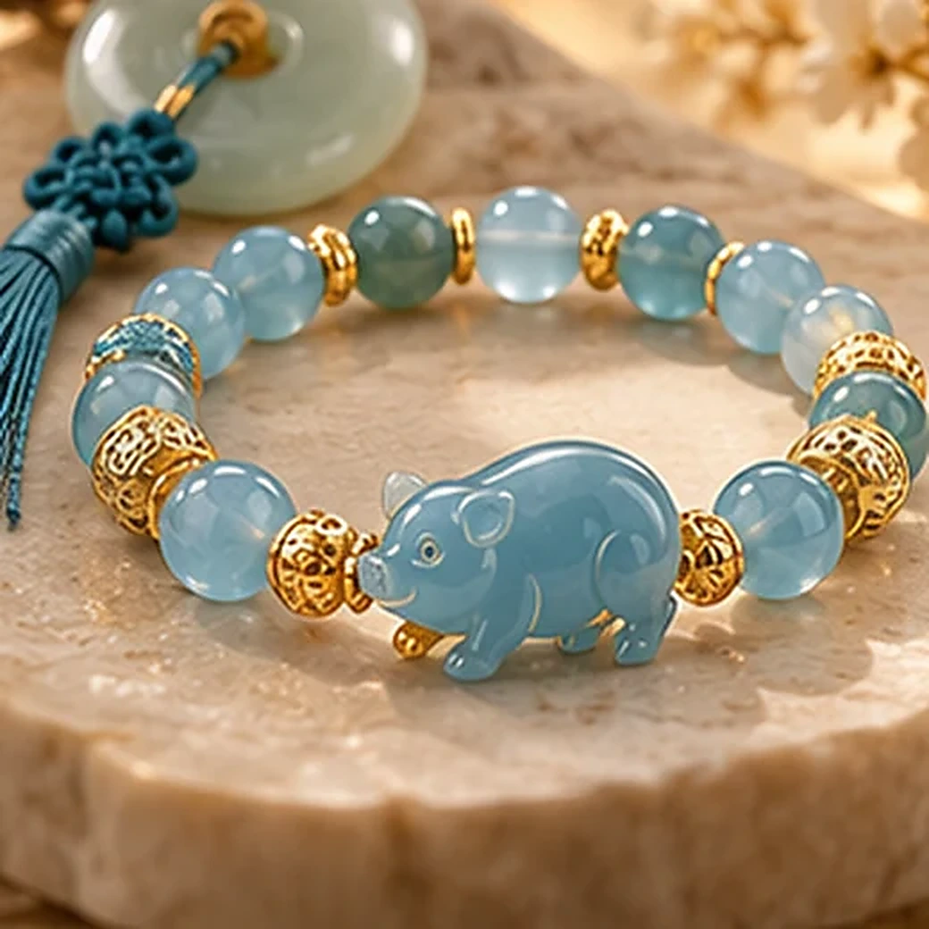 Pig crystal bracelet