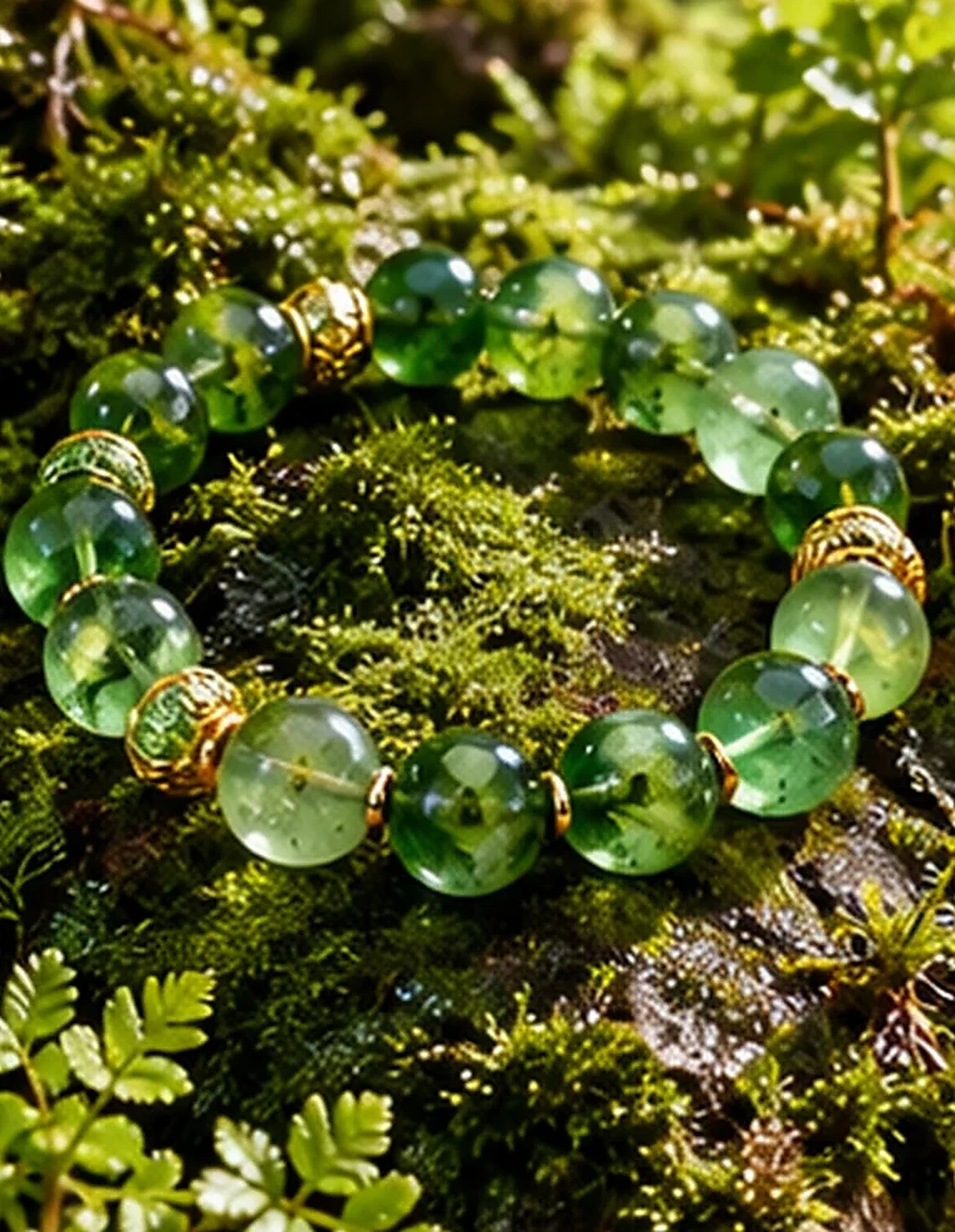 Wood element crystal bracelet