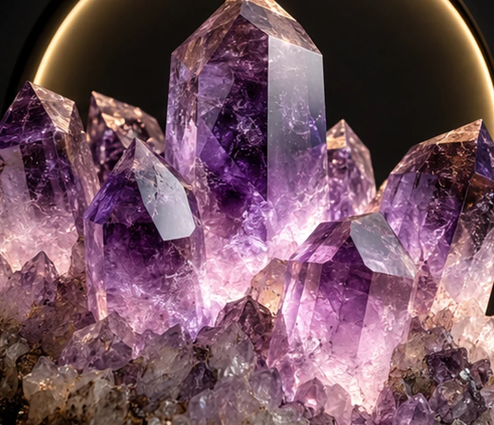Amethyst halo lamp