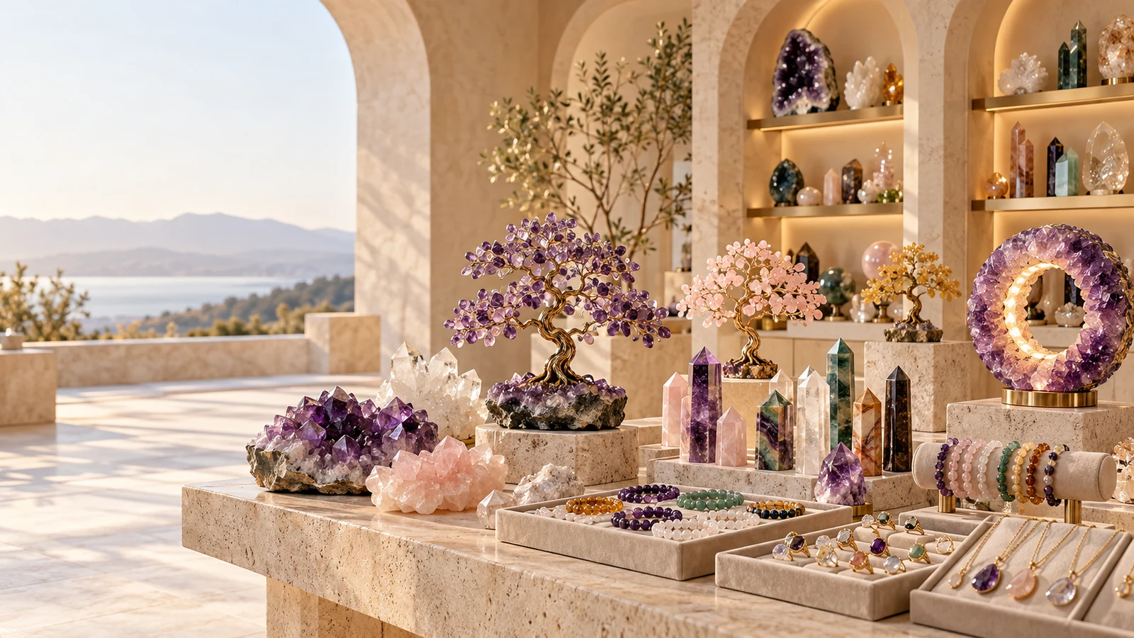 Luxury crystal décor wholesale showroom